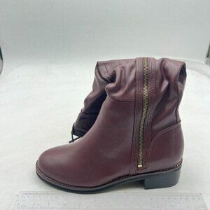 Women Almond Toe Knee High Boots, Zipper Cold Weather Warm Flat Long Boots Brown